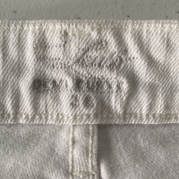 Levi's Demi Curve High Waist White Cropped Jeans Stretch Flap Pockets Coastal - Picture 5 of 15